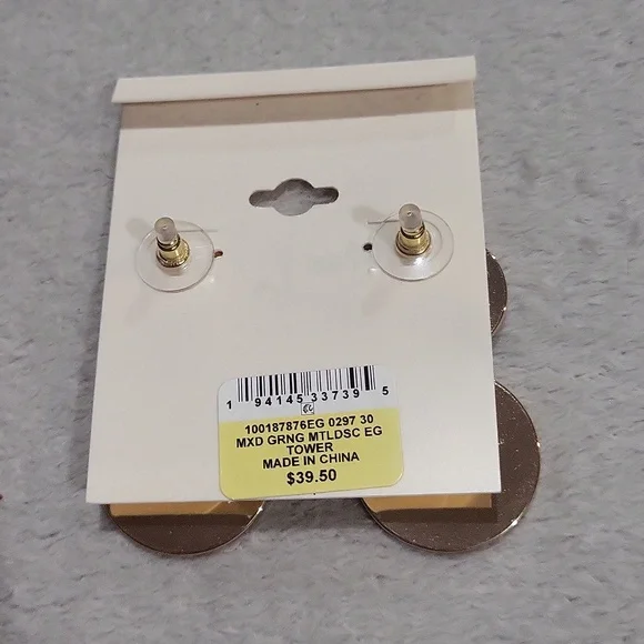 ON 34TH Gold and Teal Earrings - Picture 4 of 5